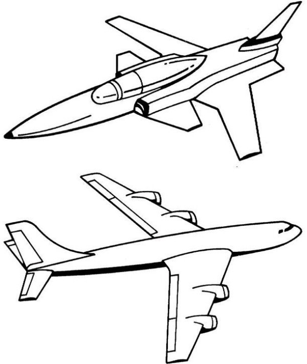 Simple drawing pictures of civil aviation aircraft