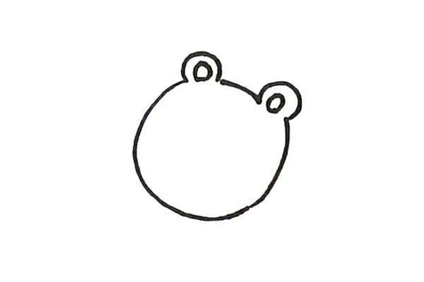 A simple drawing of a bear and a bunny rolling a ball