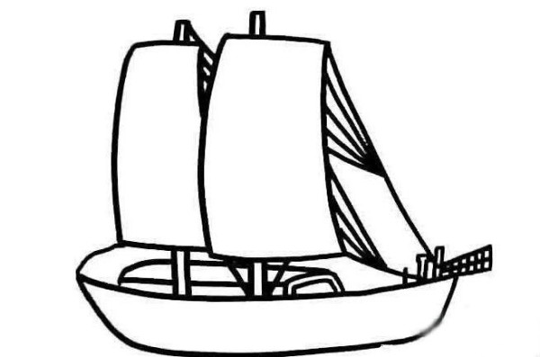 Smooth sailing sailing boat simple drawing