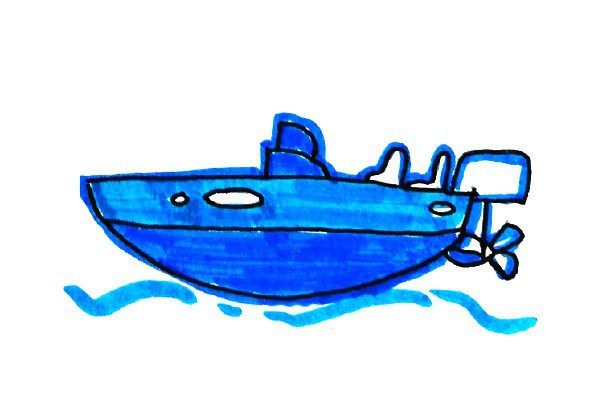 Ocean style speedboat simple drawing