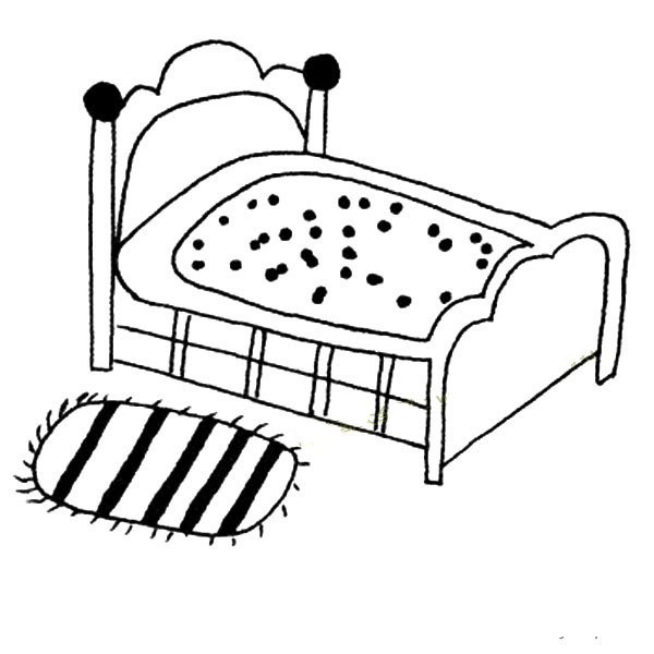 Beautiful bed simple drawing picture