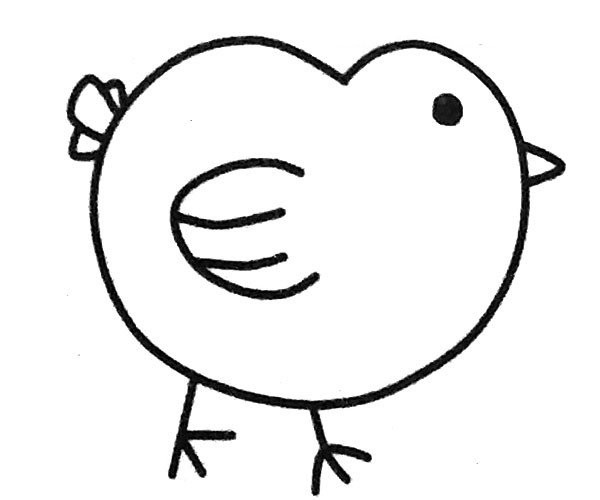 A set of cute cartoon chicken simple drawing pictures