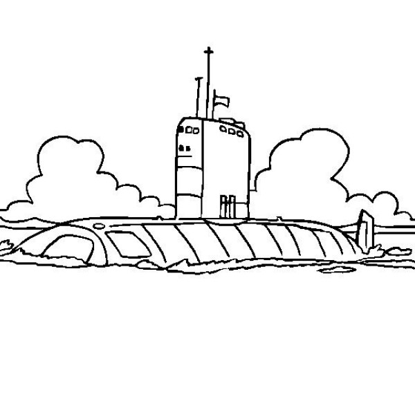 Simple drawing of transportation vehicle Simple drawing picture of Victoria class submarine