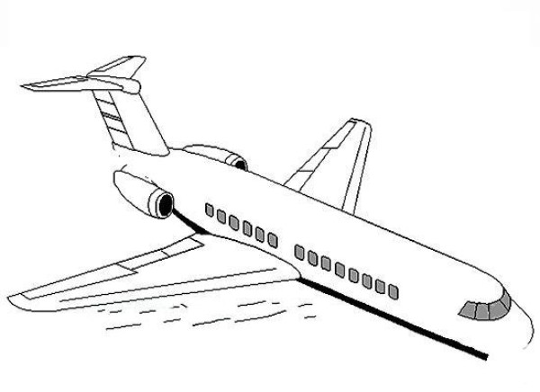 Simple drawing of civil aviation manned aircraft