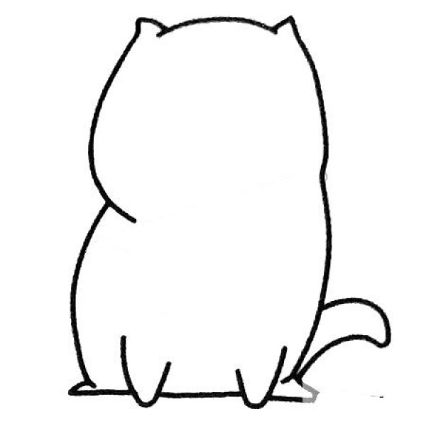 Fat kitten simple drawing tutorial