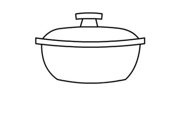 Childrens simple drawing method of hot pot