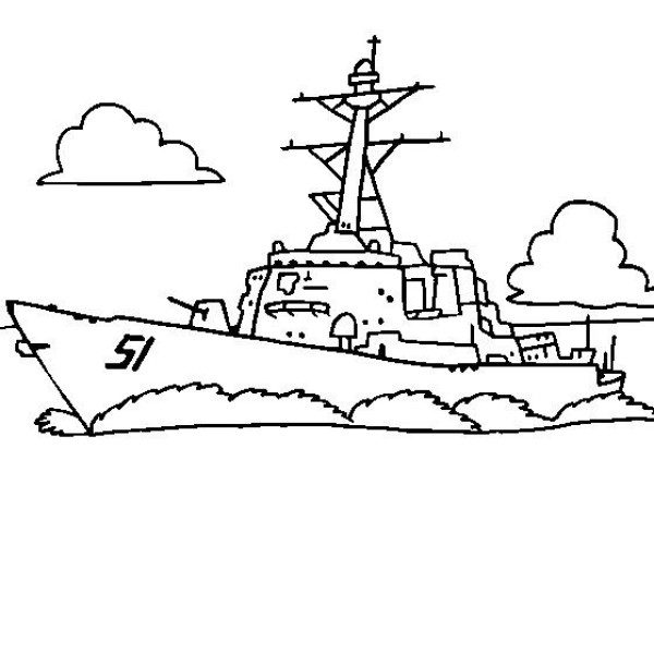 Destroyer Simple Drawing Arleigh Burke Destroyer Simple Drawing Picture