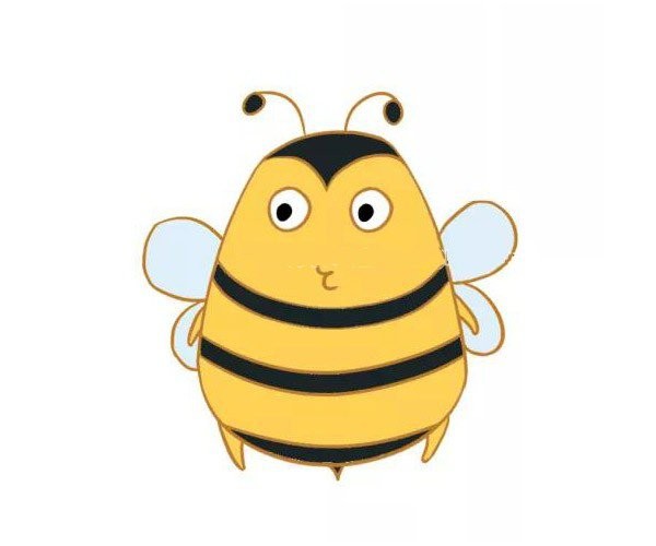 Three cute cartoon bee simple drawing pictures