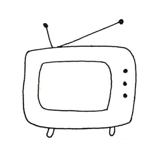 Three simple drawing pictures of TV sets