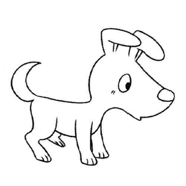 Cute cartoon puppy simple drawing