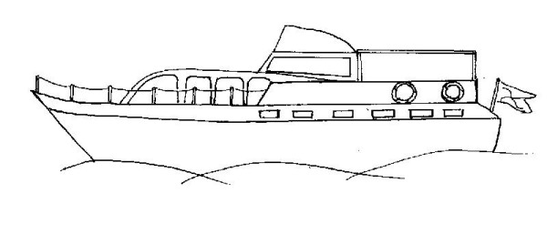 Simple strokes of luxury yacht