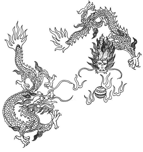 Simple drawings of dragons Simple drawings of Chinese dragons