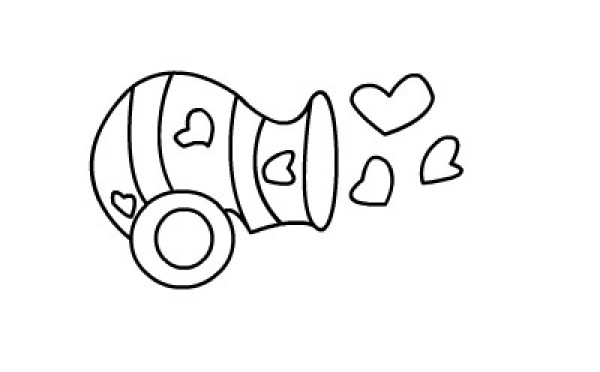 DIY childrens simple drawing of love cannon