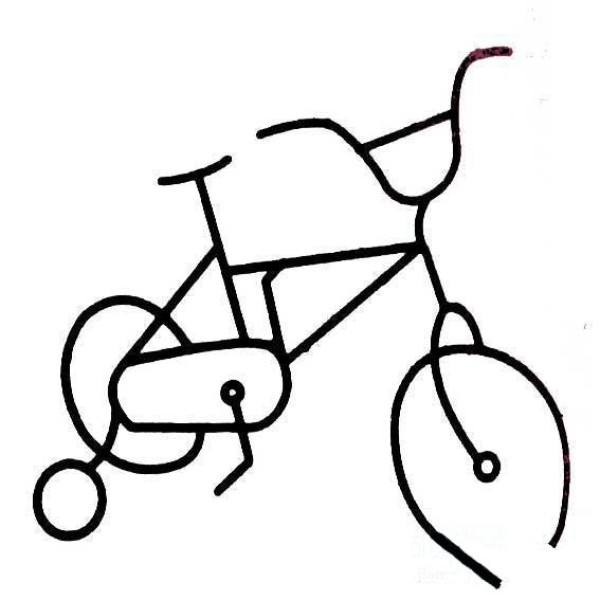 Childrens simple drawings of bicycles