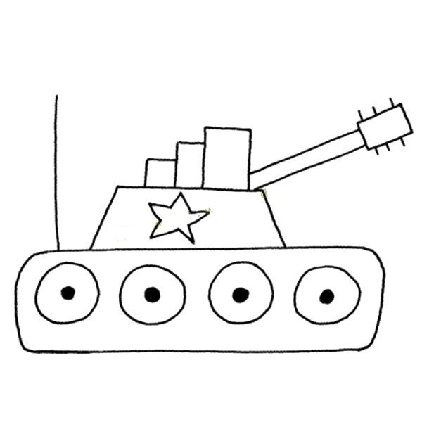 Two simple drawing pictures of armored vehicles