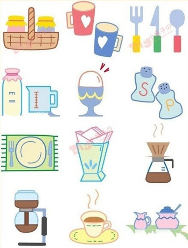 Simple drawing of tableware