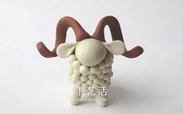 Ultra-light clay to make long-horned lamb and horned sheep clay DIY diagram