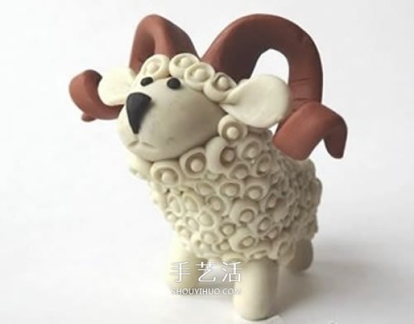 Ultra-light clay DIY diagram of making long-horned lamb and horned sheep clay