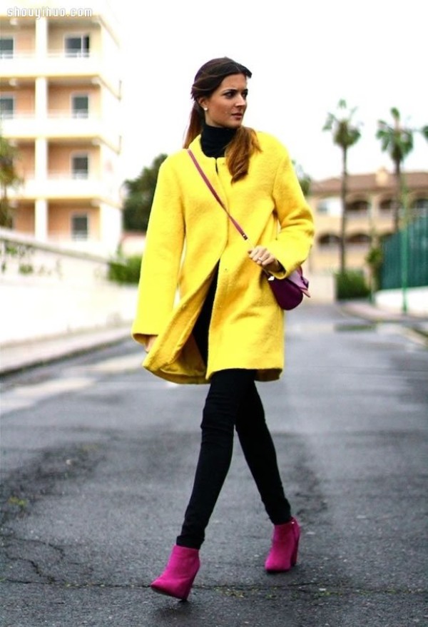 Give winter a little color, autumn and winter yellow womens clothing designs and outfits