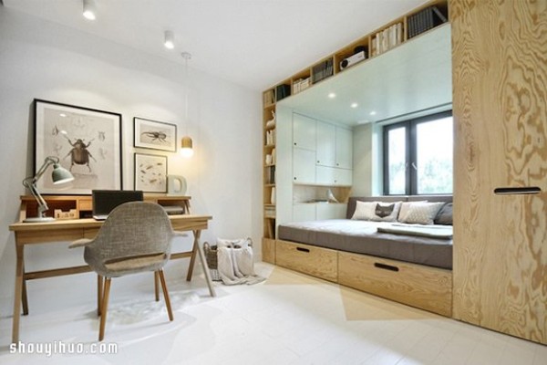 13 square meters small apartment decoration to create a bedroom with super storage capacity