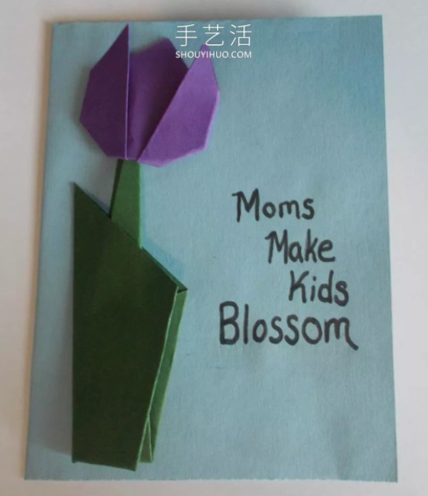 Tutorial on how to make origami tulip cards for Mothers Day