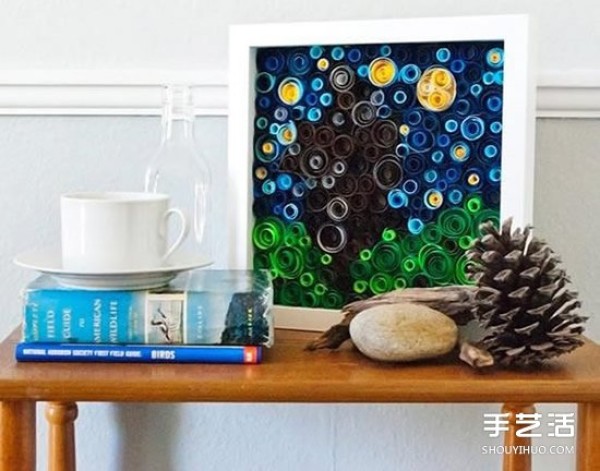 Roll paper decorative painting DIY production tutorial, beautiful starry night sky