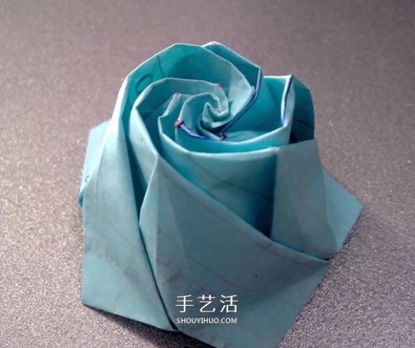 Illustration of how to fold a five-petal rose, it looks better than a Kawasaki rose! 