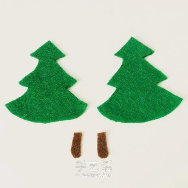 Tutorial on how to make a cute Christmas tree with felt cloth