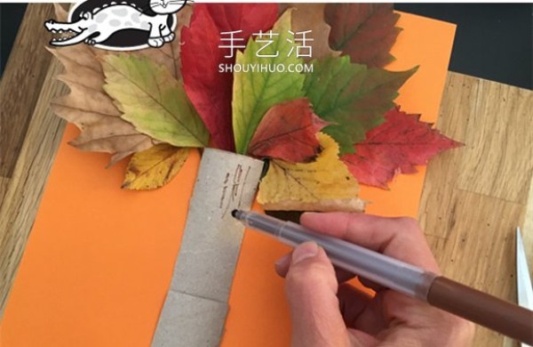 Tutorial on how to make big tree stickers with leaves in kindergarten