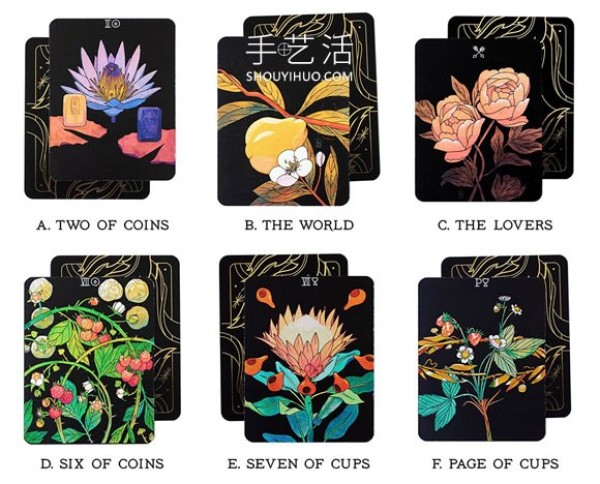 Hand-drawn plant tarot cards! Combining mystical divination, flower meaning and philosophy