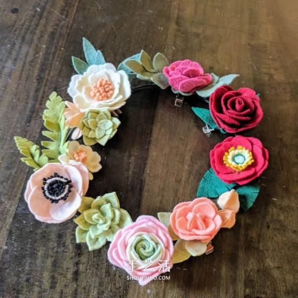 How to make lots of felt flowers and DIY a beautiful garland headdress