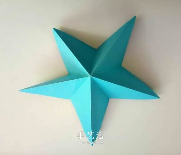 Five-cornered star origami illustration, how to fold an inner and outer double five-pointed star