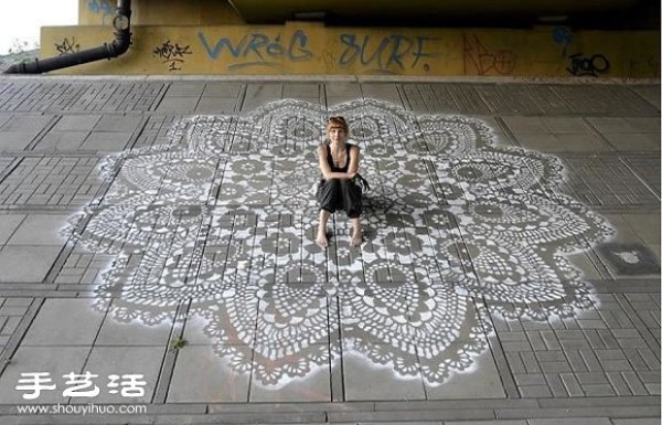 Lace Flowers Creative Graffiti Art DIY