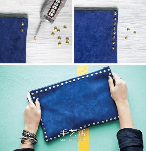 Simple and fashionable! Illustration of how to transform a handmade rivet handbag