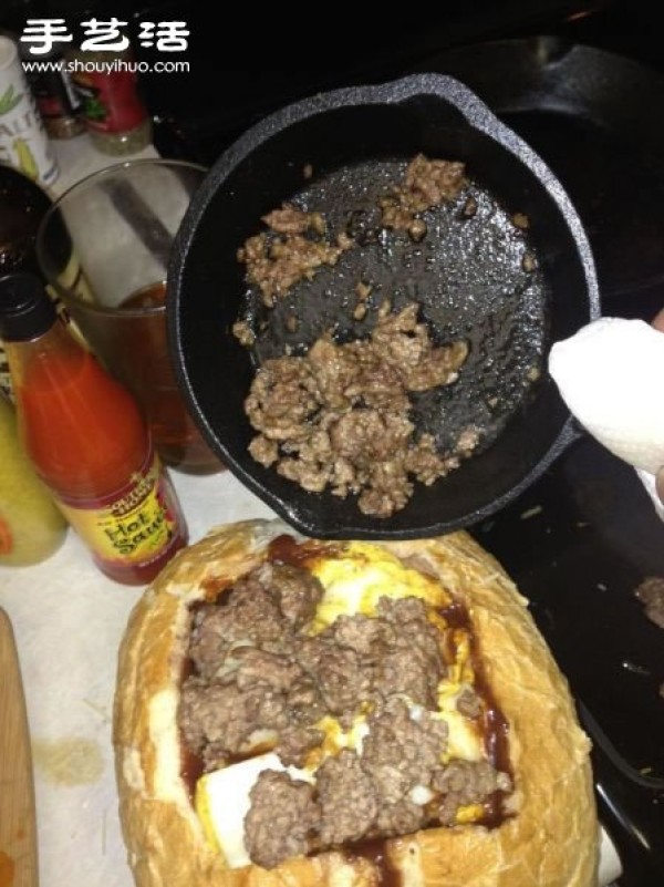 DIY super large double steak burger, this is enough to eat! 