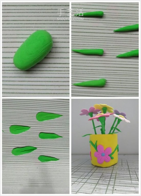 Tutorial on how to make cute potted plants with ultra-light clay