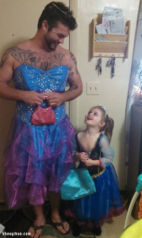 Uncle of the Year, a strong man dressed as Cinderella! 