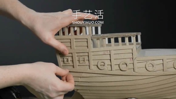 Super realistic pirate ship model making video using only cardboard! 