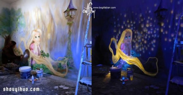 Magical luminous wall painting, turn off the lights and turn into a fantasy world! 