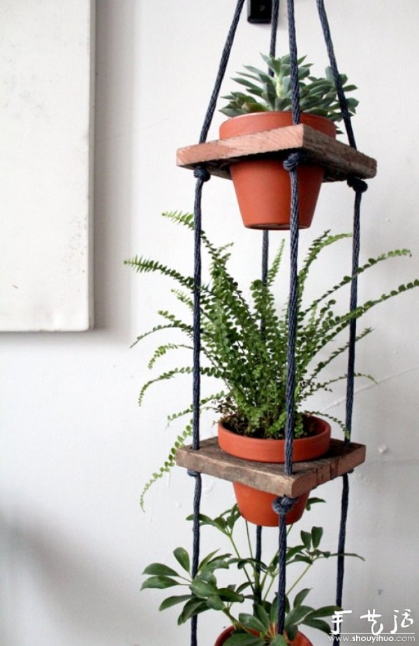 Multi-layer hanging basket flower stand potted plant DIY tutorial