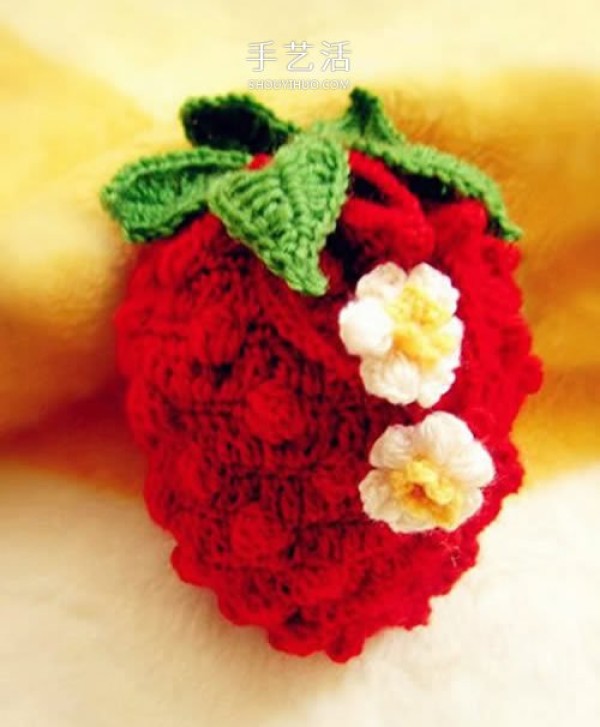 How to knit a strawberry coin purse, crochet a fruit coin purse