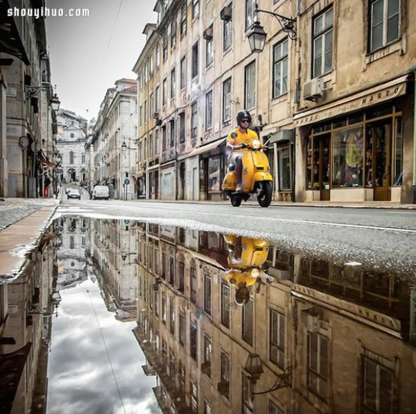 City reflection photography, a pool of water becomes the most beautiful supporting role! 