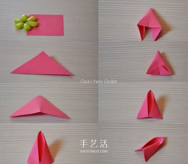 Simple and beautiful handmade paper flower origami illustration of eight-petaled flower