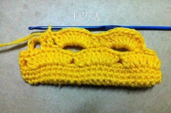 Illustrations of how to knit a crochet bag from a hollow woolen storage bag