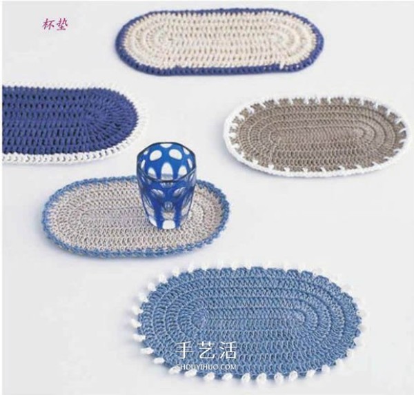 The method of hand-knitting mats with long and short needles can be used as coasters or floor mats