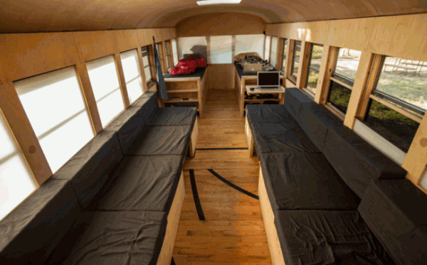 Old bus DIY converted into an oversized RV