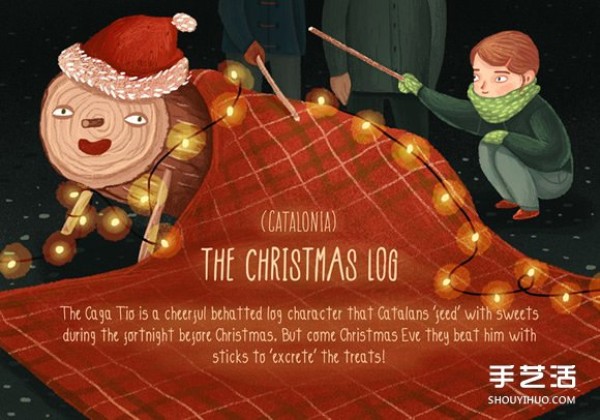 Follow the illustrations and try to understand the Christmas and New Year traditions of various countries around the world