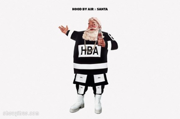 What would it look like if Santa Claus wore modern fashionable clothes? 