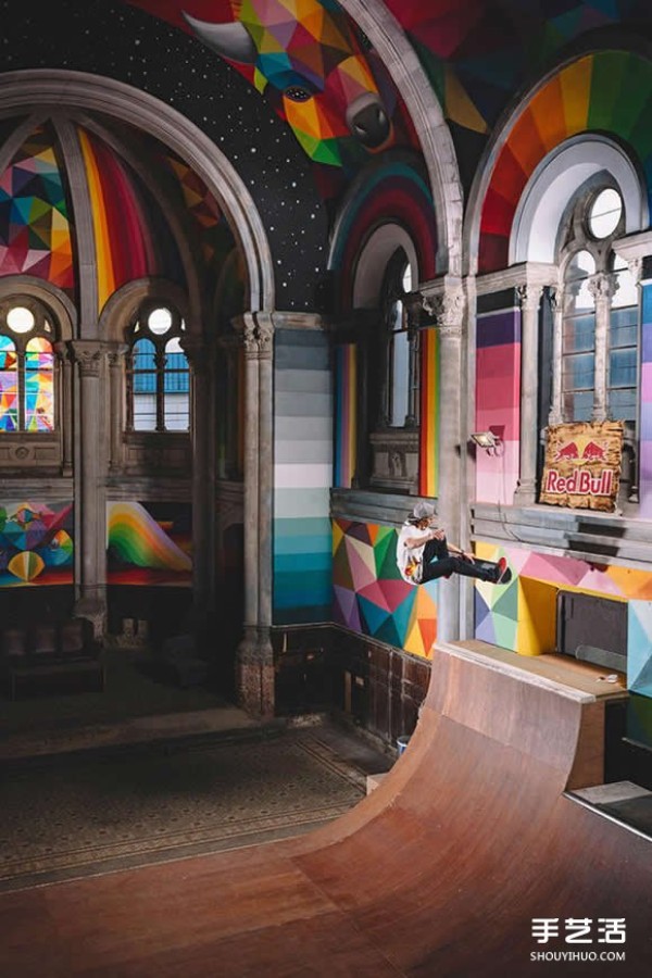 The combination of solemnity and trendiness, the renovation of a century-old church into an indoor skatepark