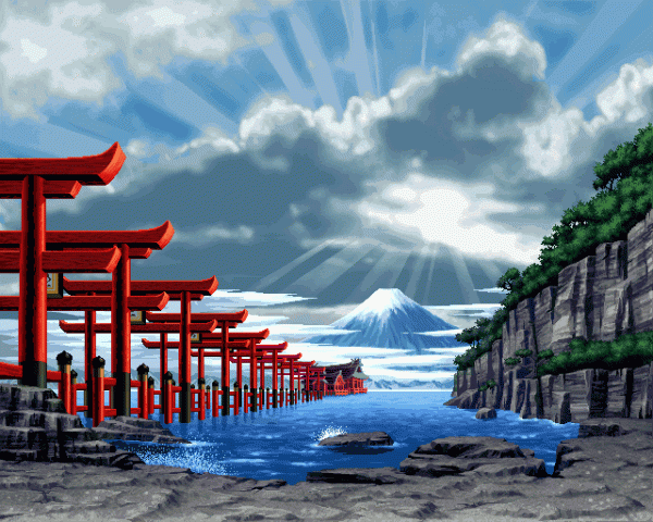 Gorgeous dynamic background for eight-bit games